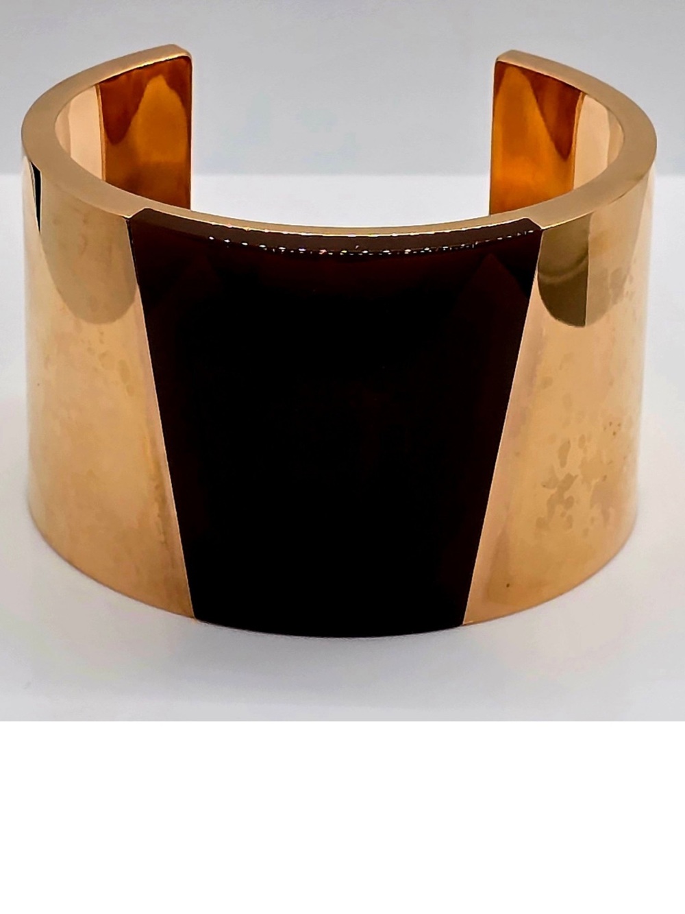 Gold and Black Wide Cuff Bracelet - Women's Accessory